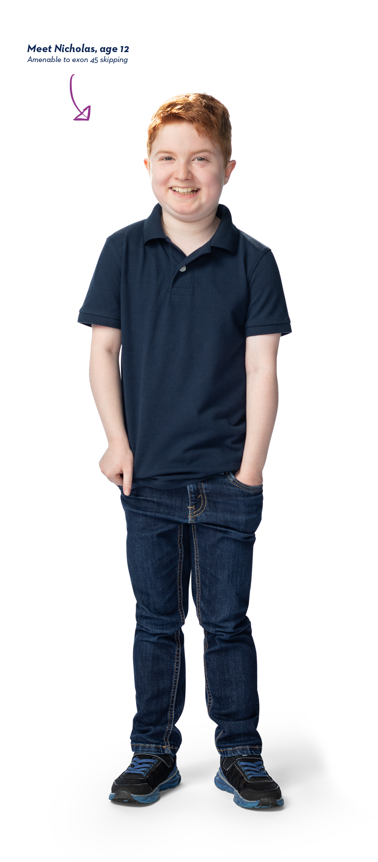 Meet Nicholas, age 12. amenable to exon 45 skipping