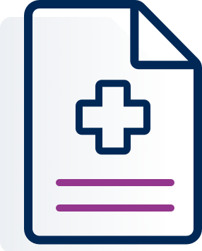 Icon representing risks and side effects