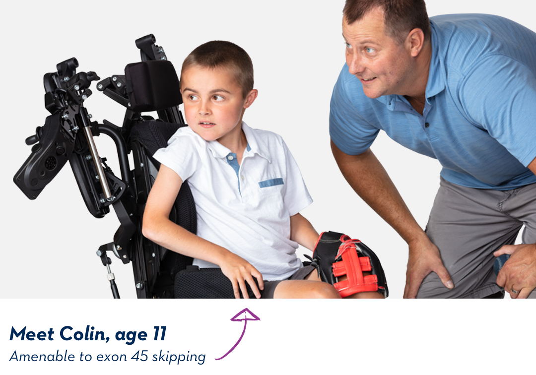 Meet Colin, age 11. Amenable to exon 45 skipping